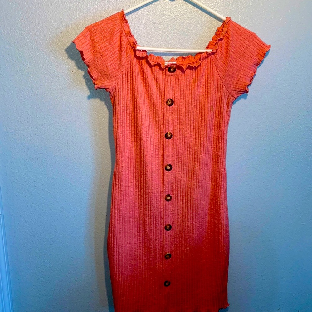 MIDI pink cut off shoulders